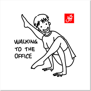 WALKING TO THE OFFICE (YOGA) Posters and Art